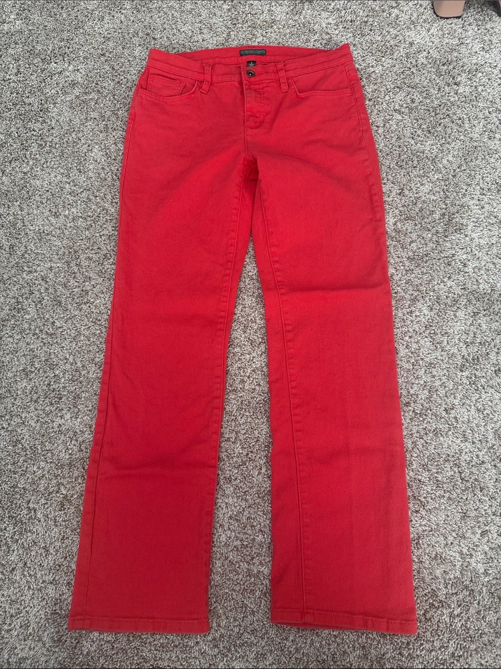 Lauren Ralph Lauren Red Flare Jeans — Women's Wide-Leg Denim
